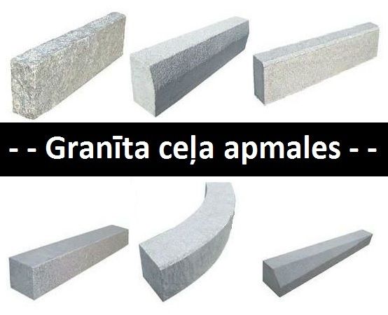 granīta ceļa un ietvju apmales